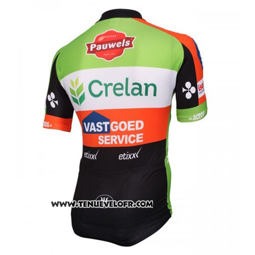 2016 Maillot Ciclismo Crelan AA Rouge et Vert Manches Courtes et Cuissard